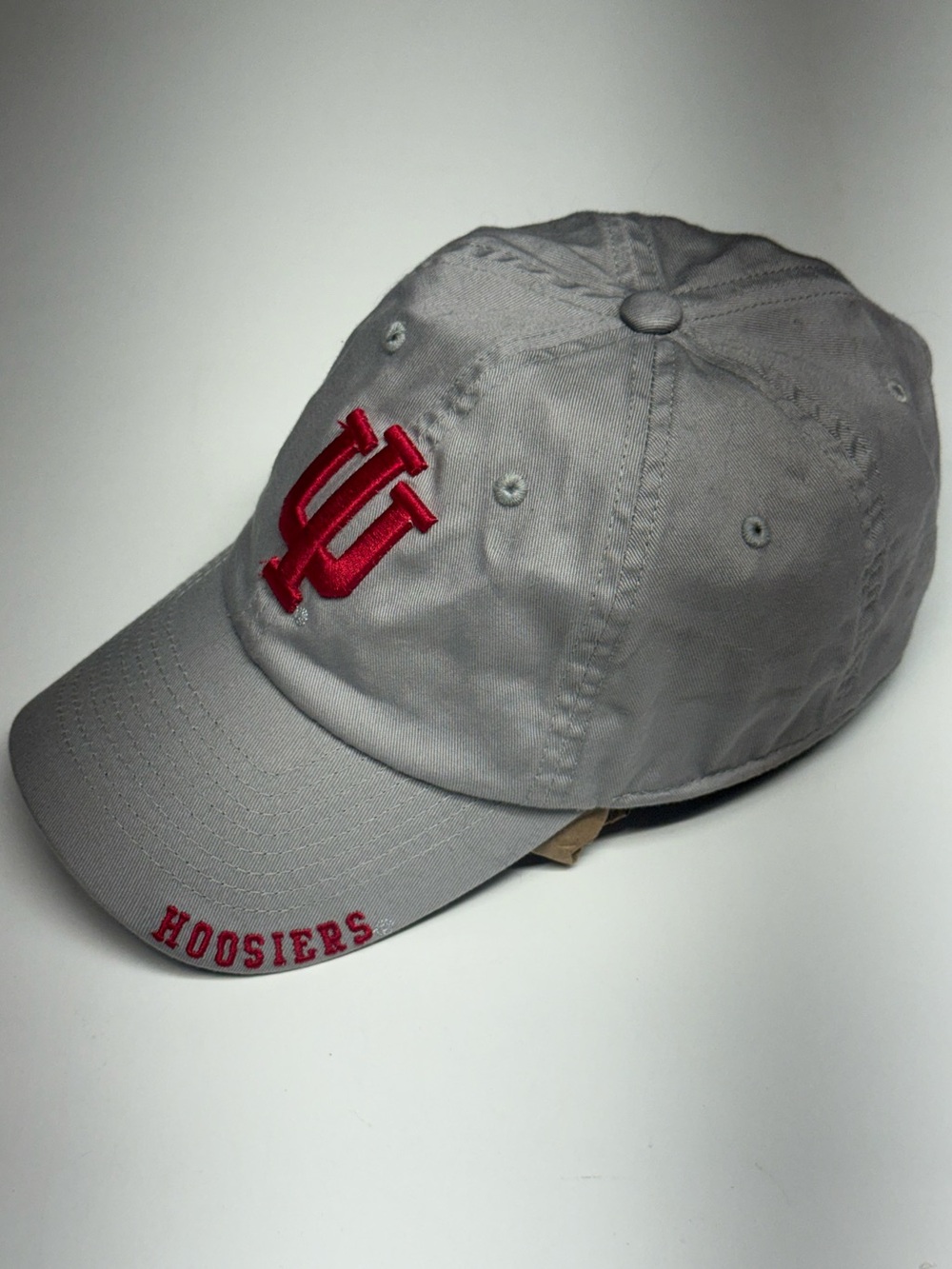 Gray Baseball Cap with Red Hoosiers Logo IU Indiana Dad Hat